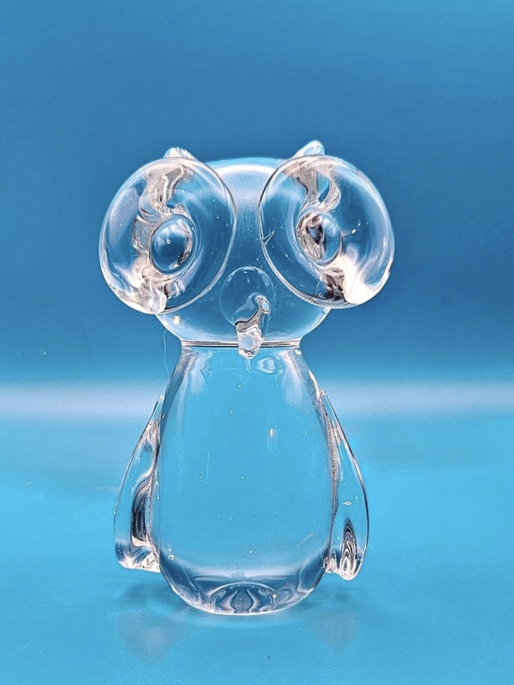 Clear Glass Owl Figurine